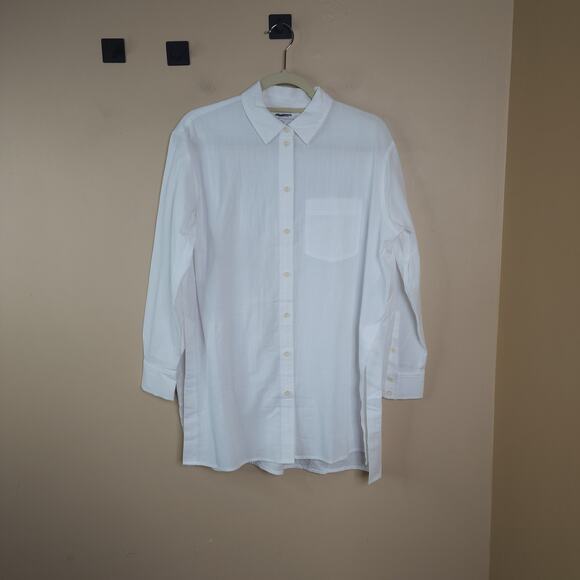 Madewell Oversized Ex-Boyfriend Tunic Shirt in White Size S - Picture 1 of 11